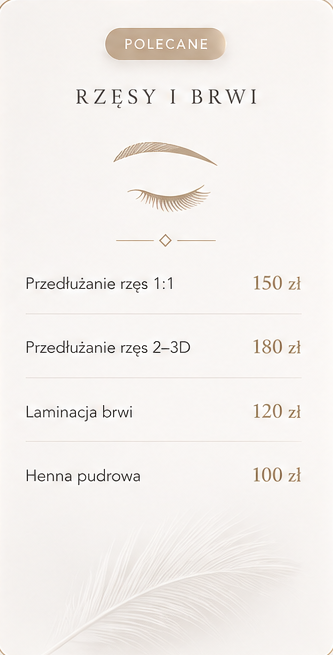 Cennik rzęsy i brwi
